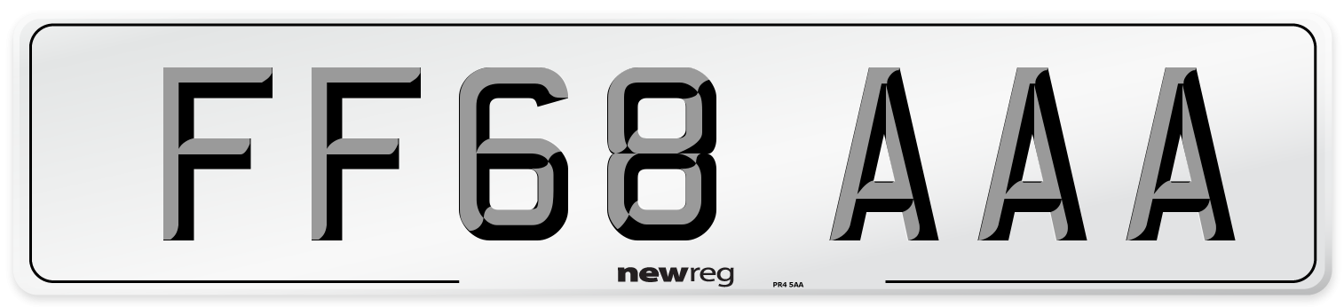 FF68 AAA Number Plate from New Reg